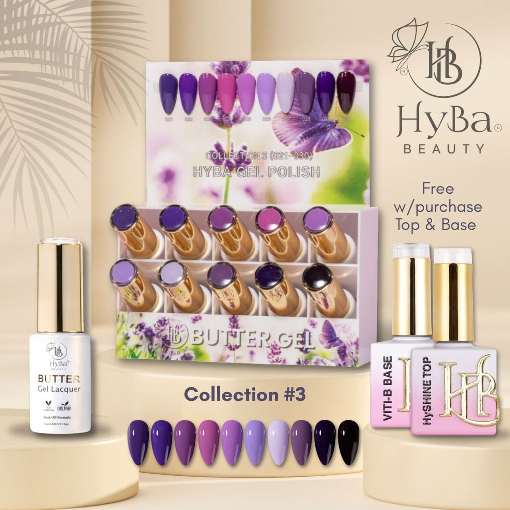 BUTTER Gel Polish SERIES Collection 3 (Colors #021-#030) - Free Top & Base